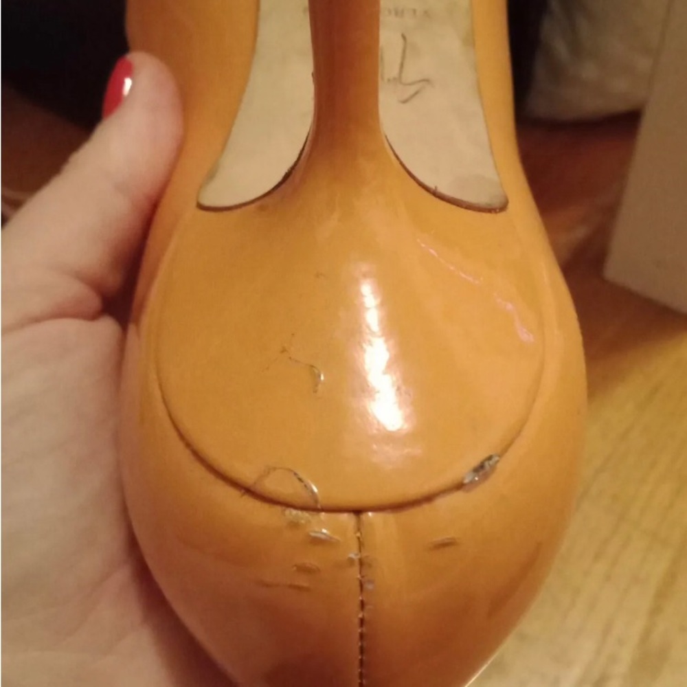 Giuseppe Zanotti Orange Patent leather kitten heels size 7 - Picture 11 of 13